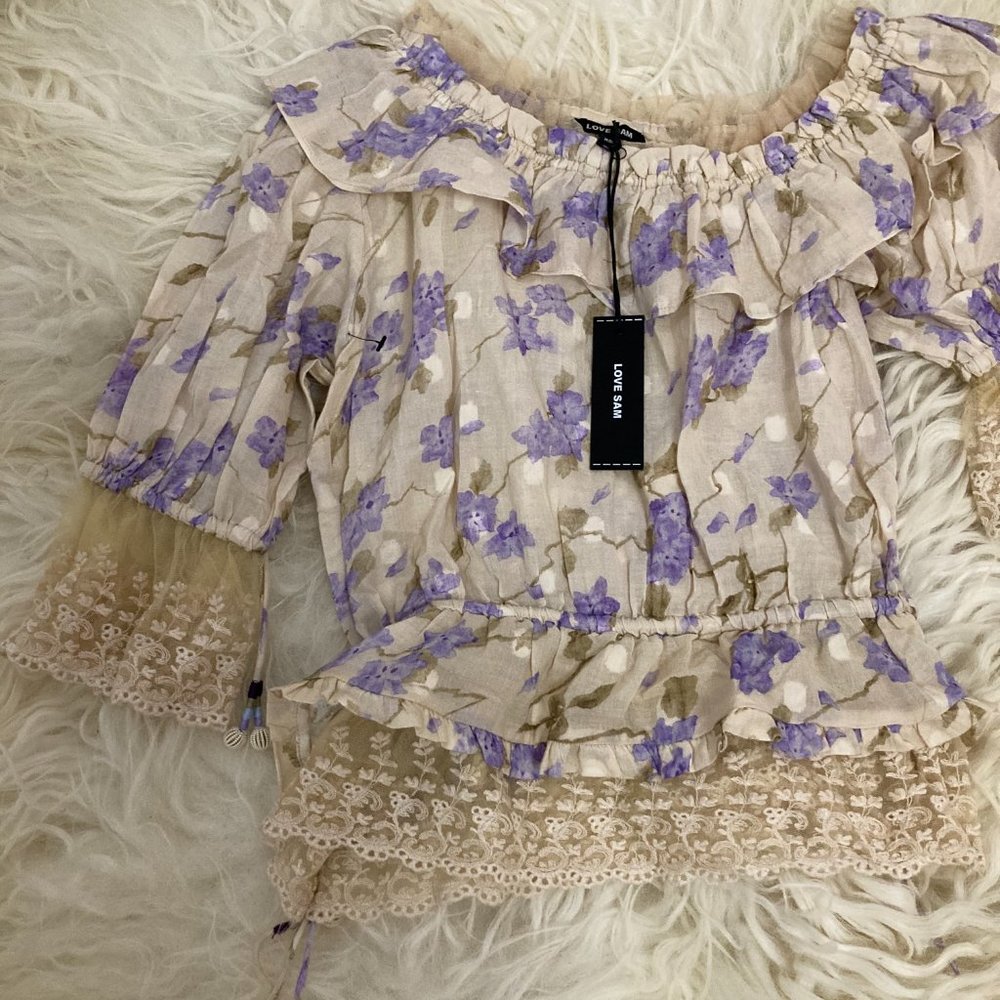 LOVE SAM Floral Print Off-The-Shoulder Blouse - Picture 3 of 8